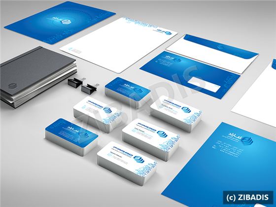 Sample of corporate stationery design work by ZIBADIS